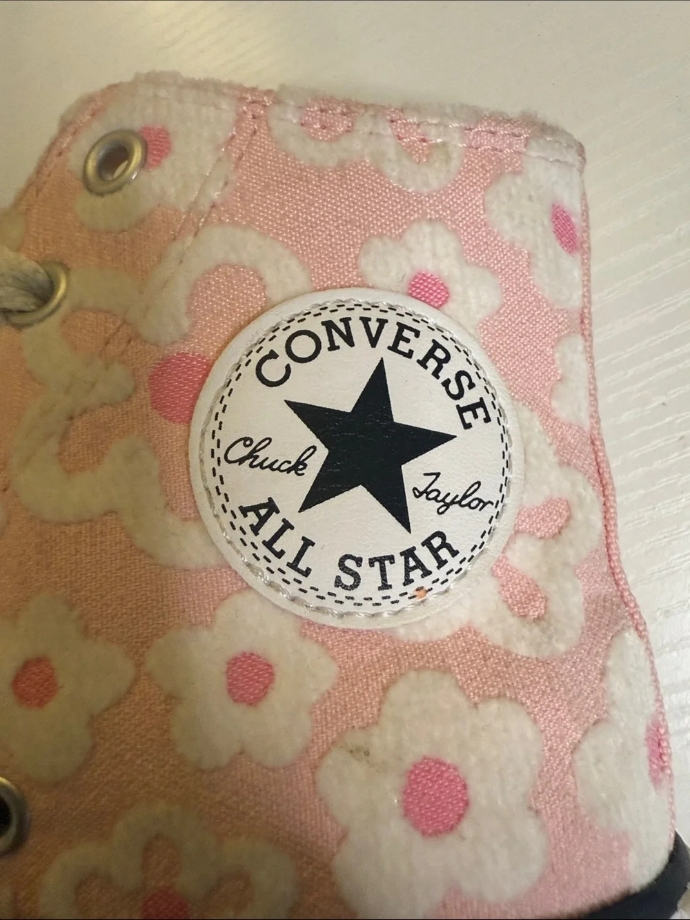 Converse Pink Floral High-Top Sneakers